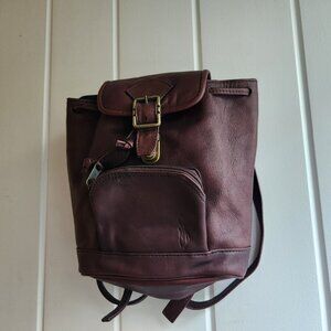 Vintage brown leather backpack